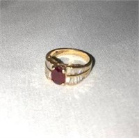 18K Diamond and Ruby Ring