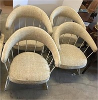 4 Upholstered Metal Chairs