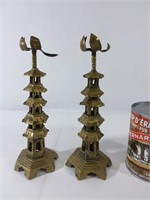 2 chandeliers en métal  vintage candle holders