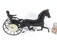Horloge cheval en métal vintage fonctionnel
