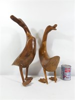 2 canards en bois - wooden ducks