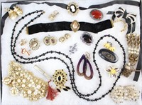 Collection of Victorian Jewelry, Rhinestone Cameo