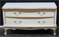 Vintage Provincial White w/ Gold Accent Hope Chest