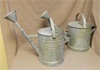 Galvanized Watering Cans.  2 pc.