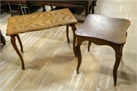 Cabriole Leg Oak Coffee Table and Side Table.