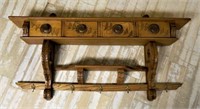 Charming Continental Carved Oak Spice Rack.