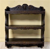 Flemish Renaissance Carved Oak Shelf.