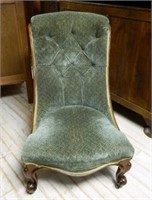 Victorian Ladies' Mahogany Framed Fireside Chair.