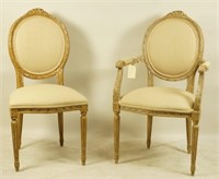 SET OF EIGHT FRENCH STYLE DINING CHAIRS