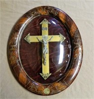 Crucifix Framed Under Convex Glass.