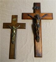 Oak Hanging Crucifixes.