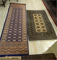 Wool Hand Knotted Rug and Runner.