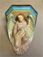 Polychrome and Parcel Gilt Plaster Angel Corbel.