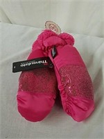 New pink thinsulate girls mittens