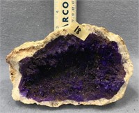 Purple geode with gold specks, approx. 6" x 3 3/4"
