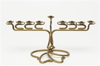 Joe Spoon Hanukkah Menorah, Modernist in Brass