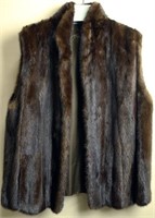 RANCH MINK VEST WITH STANDING COLLAR