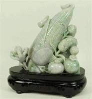 VINTAGE CHINESE CORNUCOPIA JADE CARVING