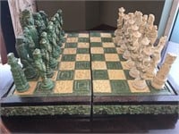 Mayan & Conquistador Resin & Wood Chess Set