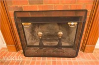 Fire Screen with andirons