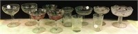 Two Stemmed Dishes, 8 Goblets & Small Pitcher