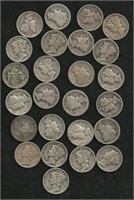 25 - Mercury Dimes - silver coins