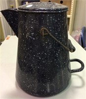 USN Vollrath Co., Blue Granite Ware Coffee Pot