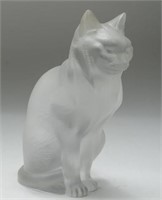 Lalique France Crystal Cat Figurine