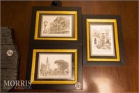 3 framed New Orleans prints