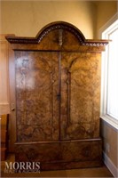 Walnut armoire with Burl walnut accents mid to