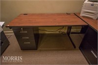 Computer table with filing cabinet 29"t 60"w 30"d