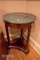 Round marble top lamp table