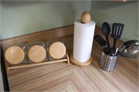 Glass Canisters and Paper Towel Holder