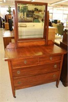 Antique 4 Drawer Dresser & Mirror