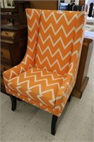 Orange Chevron Accent Chair