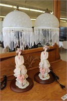 Pair of Victorian Lamps w/Shades