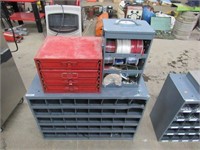 Metal Bin, Screw Organizer with Contents, Wire