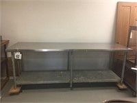 Stainless Steel Table 33"T 30"D 8'L