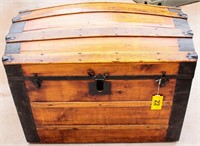 Antique Humpback Steamer Trunk Travel Storage