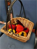 Basket with crystal fruits