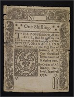 1776 CONNECTICUT ONE SHILLING COLONIAL