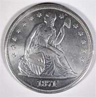 1871 SEATED LIBERTY DOLLAR  AU/UNC