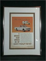 Authentic 1967 Chevy Pickup Framed Ad
