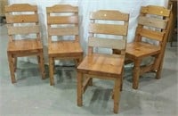 4 hardwood dining chairs