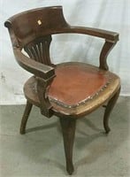 oak chair with leather bottom