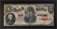1907 $5.00 U.S. NOTE "WOODCHOPPER"
