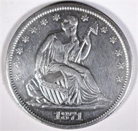 1871-S SEATED LIBERTY HALF DOLLAR AU/UNC