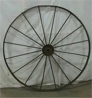 large antique metal carriage wheel 53"R