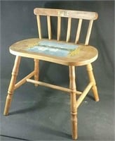 Small antique tole painted stool