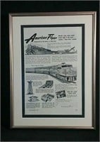Authentic 1951 American Flyer Trains Framed Ad